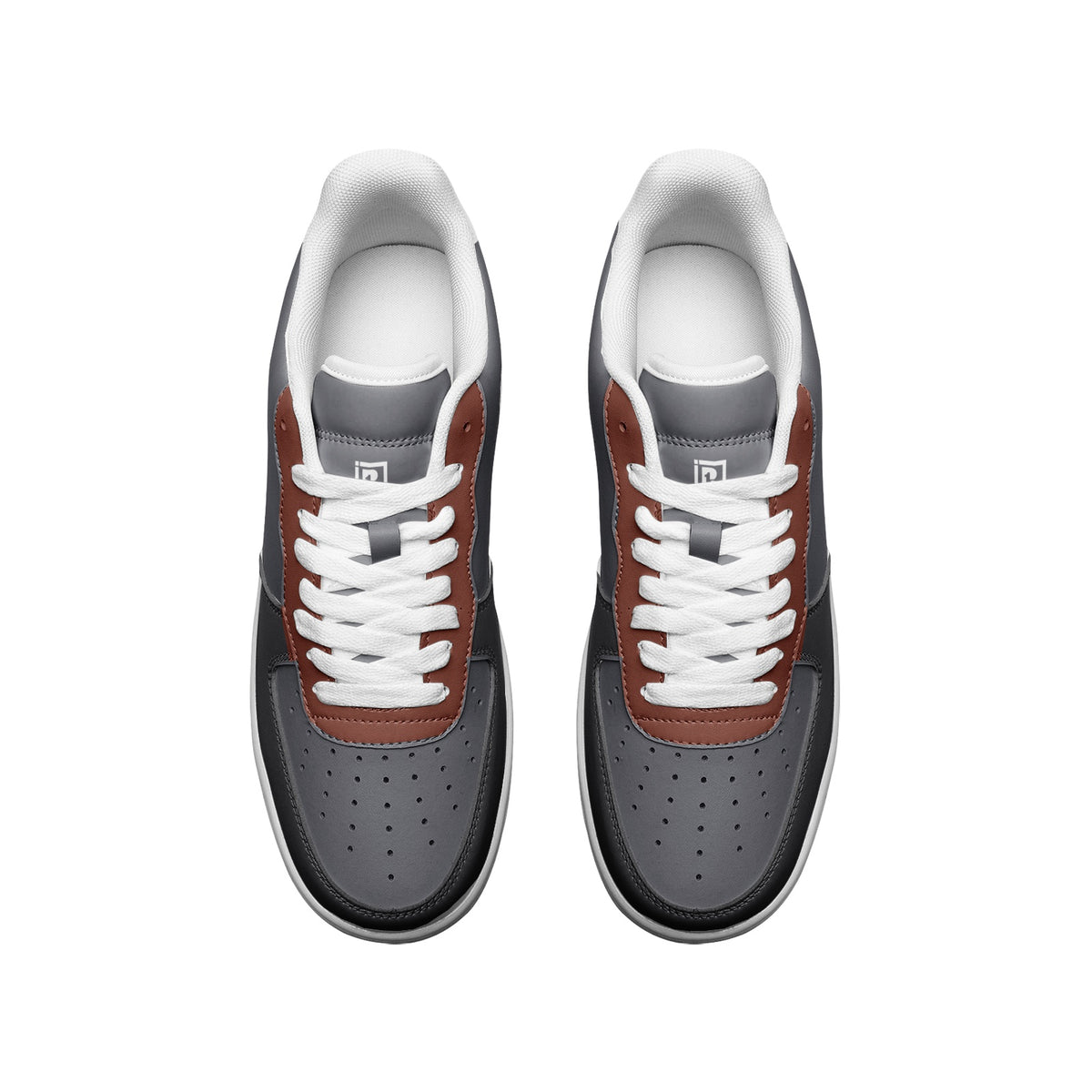 Men's Gray & Brown Casual Sneakers