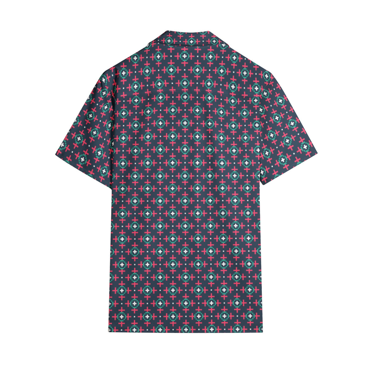 Men’s Short Sleeve Navy Blue Printed Shirt