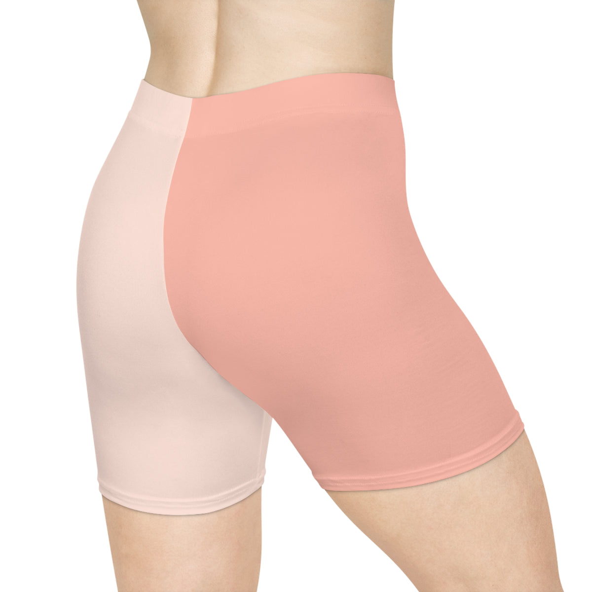 Women's Two-Tone High-Waist Biker Shorts