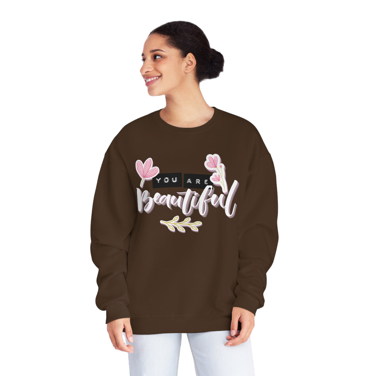 Women's "You Are Beautiful" Floral Sweatshirt