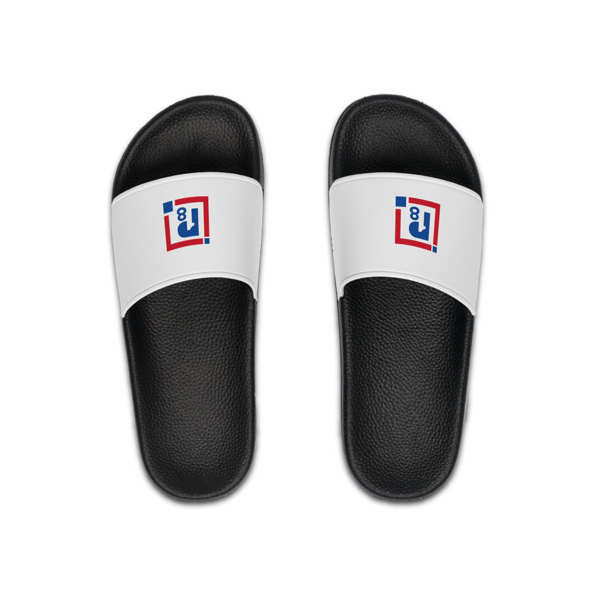 Men's Classic Black and White Slide Sandals