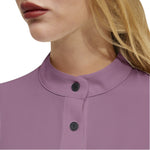 Women's Solid Mauve Button-Up Shirt – Chic & Elegant