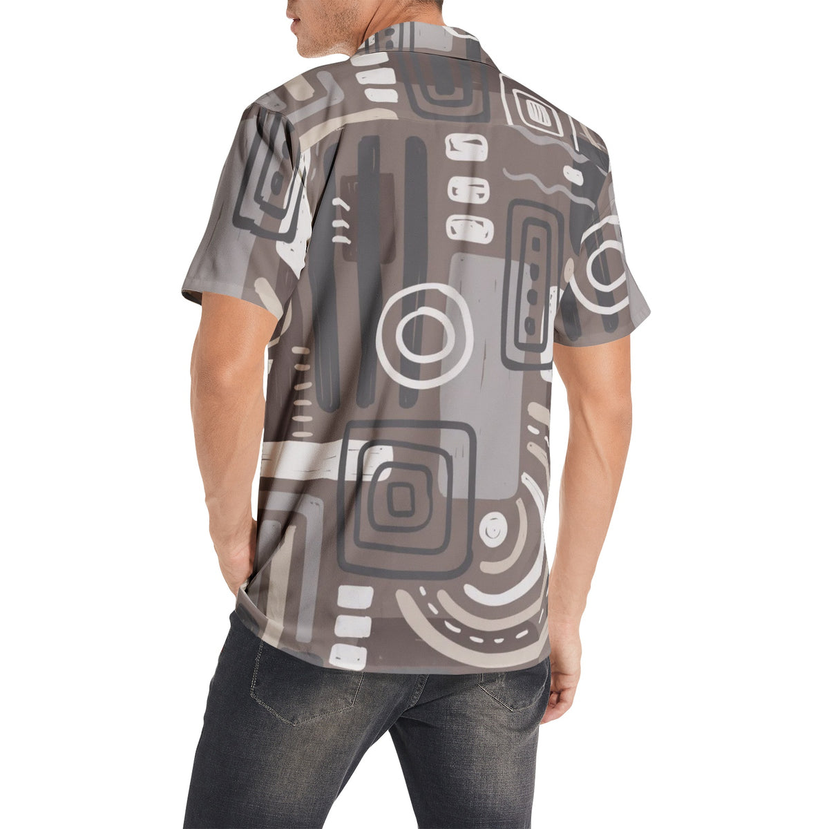 Men's Abstract Print Short Sleeve Shirt