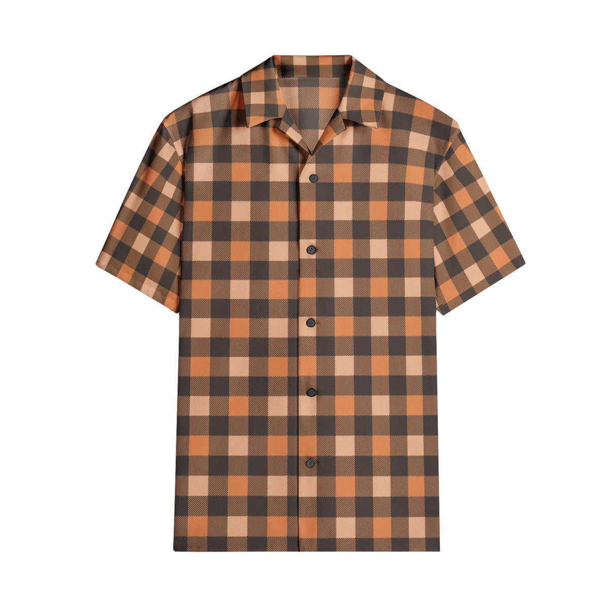 Men’s Brown & Rust Checkered Short Sleeve Shirt
