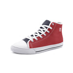 Men's High-Top Red Canvas Sneakers