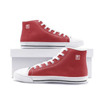 Men's High-Top Red Canvas Sneakers