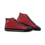 Men's High-Top Red Canvas Sneakers