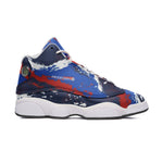 Men's Abstract Blue and Red High-Top Sneakers
