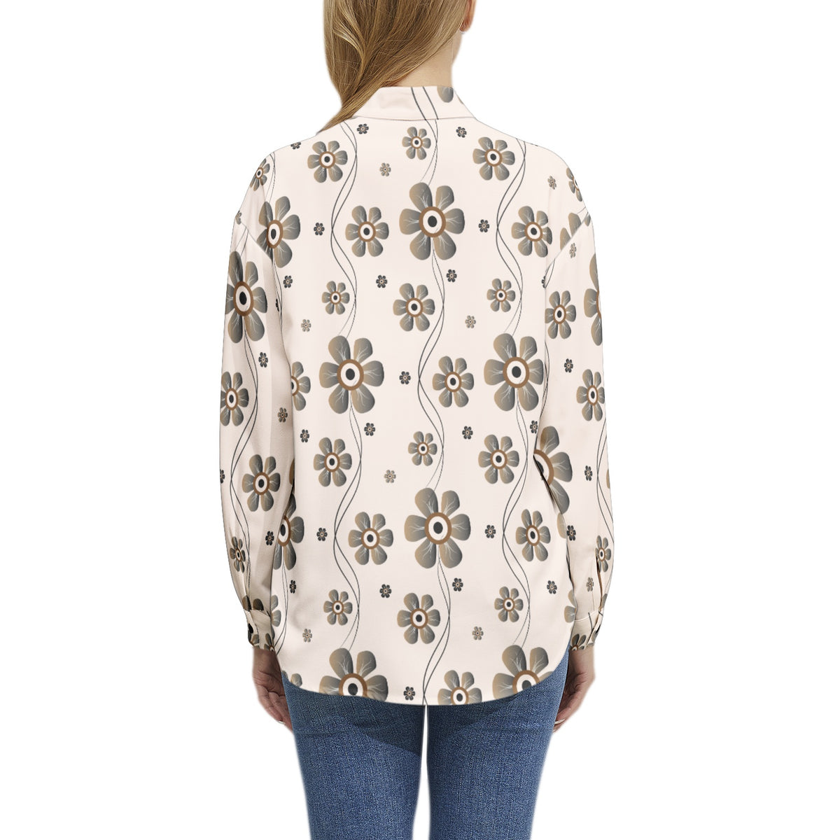 Women's Floral Print Button-Up Shirt – Chic & Elegant