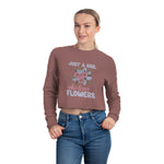 Women's "Just A Girl Who Loves Flowers" Cropped Sweatshirt