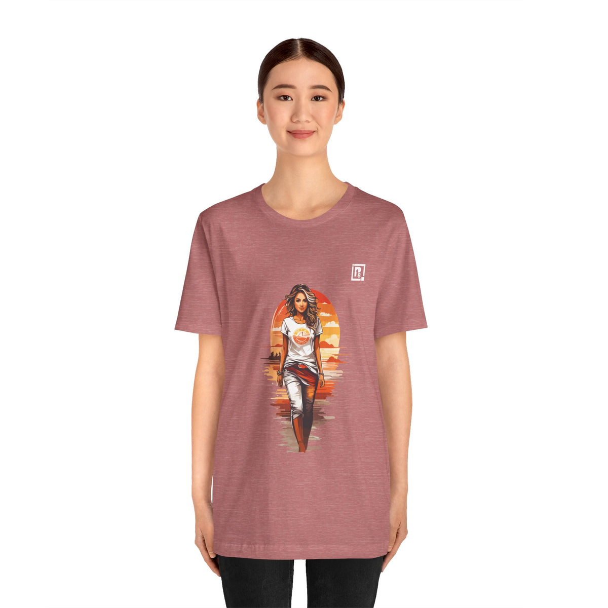 Women’s Sunset Walk Oversized Graphic T-Shirt – Trendy, Bold & Comfortable
