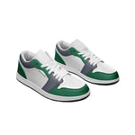 Men's White, Green, and Gray Low-Top Sneakers