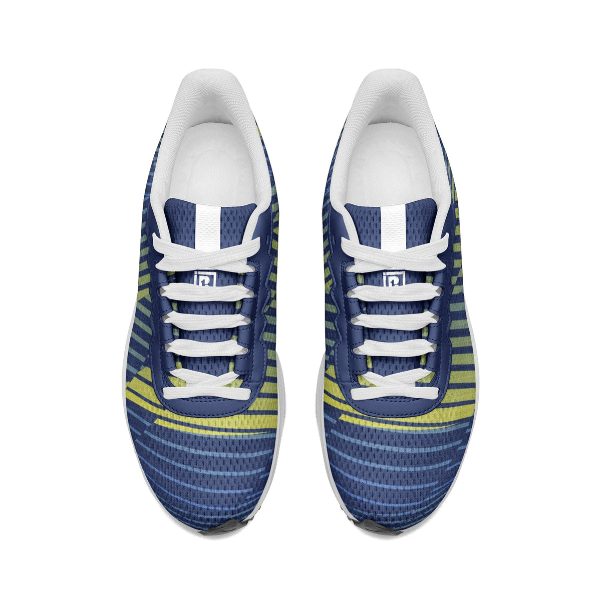 Ultra-Lightweight Breathable Running Shoes – Blue & Yellow Pattern