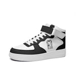 Men's Black and White High-Top Sneakers with Velcro Strap