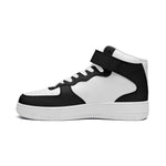Men's Black and White High-Top Sneakers with Velcro Strap