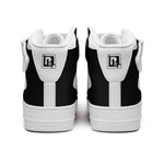 Men's Black and White High-Top Sneakers with Velcro Strap