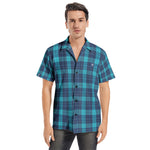Men’s Blue & Navy Checkered Short Sleeve Shirt