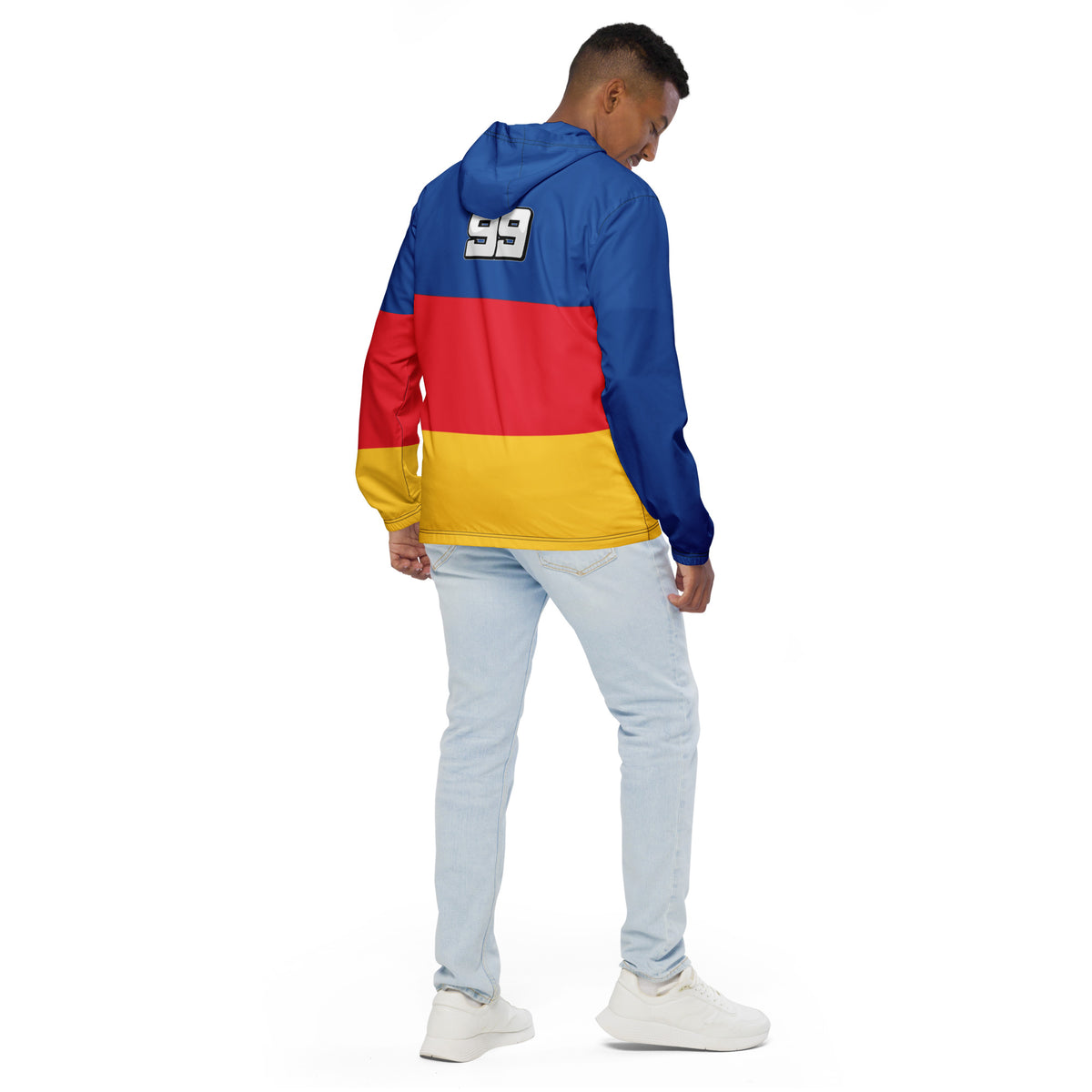 Men’s Tri-Color Hooded Windbreaker
