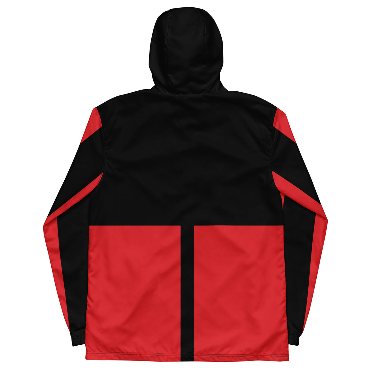 Men’s Black & Red Colorblock Hooded Windbreaker