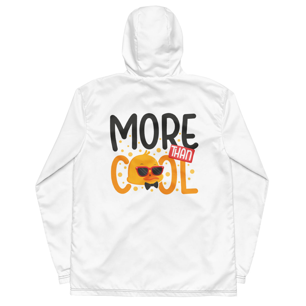 Men’s White ""More Than Cool"" Hooded Windbreaker