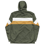 Men’s Olive Green Striped Hooded Windbreaker