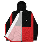 Men’s Black & Red Colorblock Hooded Windbreaker