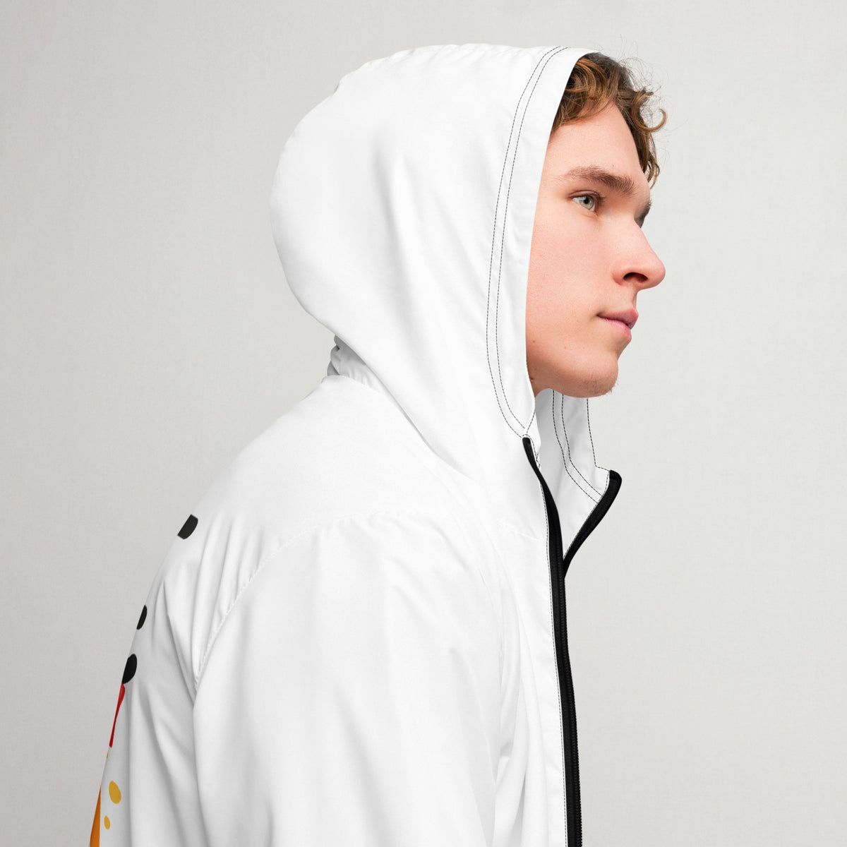Men’s White ""More Than Cool"" Hooded Windbreaker