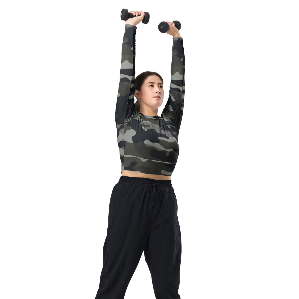 Women's Camo Long-Sleeve Crop Top