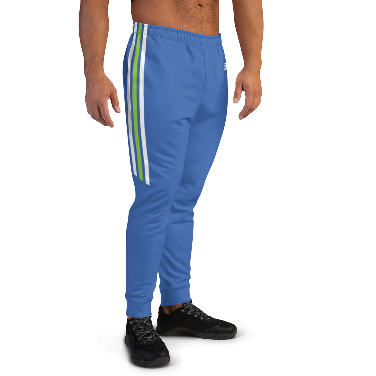 Men’s Blue Striped Athletic Joggers