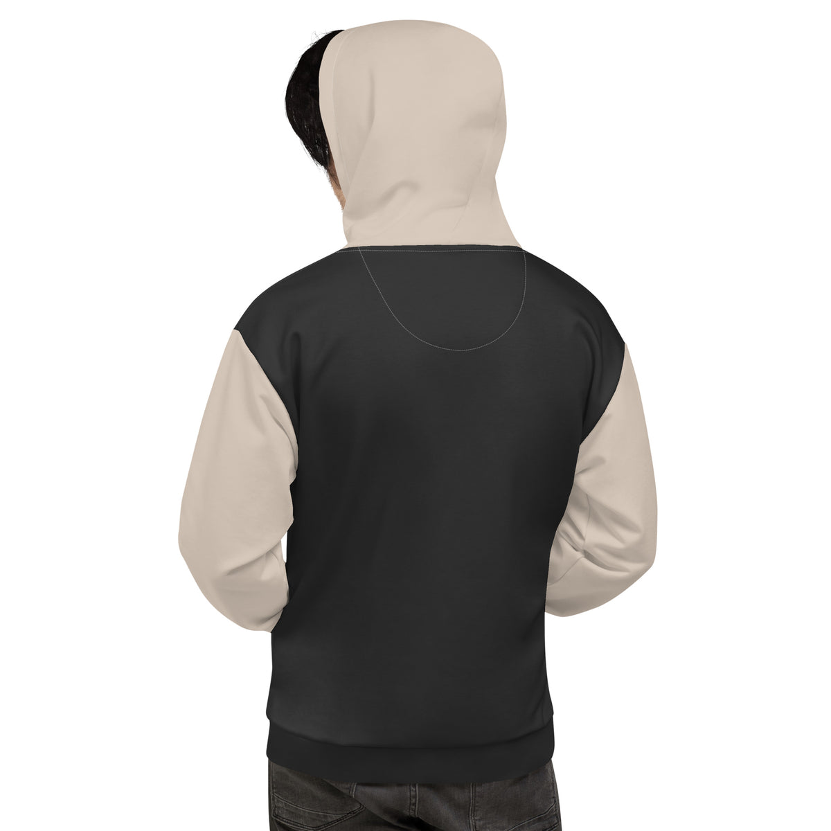 Men's Cleveland All-Over Print Recycled Unisex Hoodie - Beige & Black