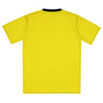 Men's Yellow and Black V-Neck Sports T-Shirt