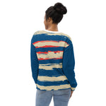 Women's Navy, Beige & Red Brushstroke Sweatshirt