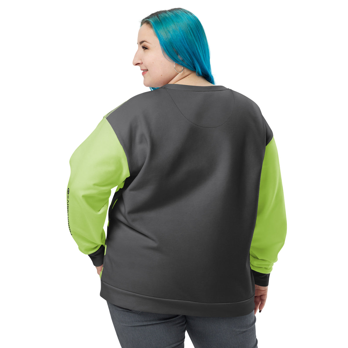 Women's Neon Green & Black Geometric Sweatshirt