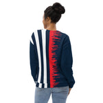 Women's Navy, Red, and White Striped Sweatshirt