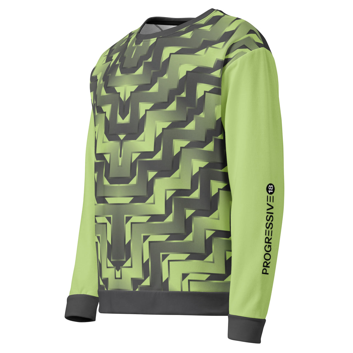 Women's Neon Green & Black Geometric Sweatshirt