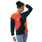 Women's Black & Orange Geometric Sweatshirt