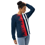 Women's Navy, Red, and White Striped Sweatshirt