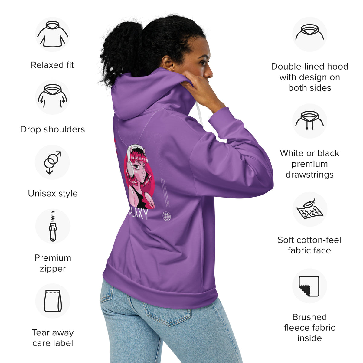 Women’s Purple Zip-Up Hoodie