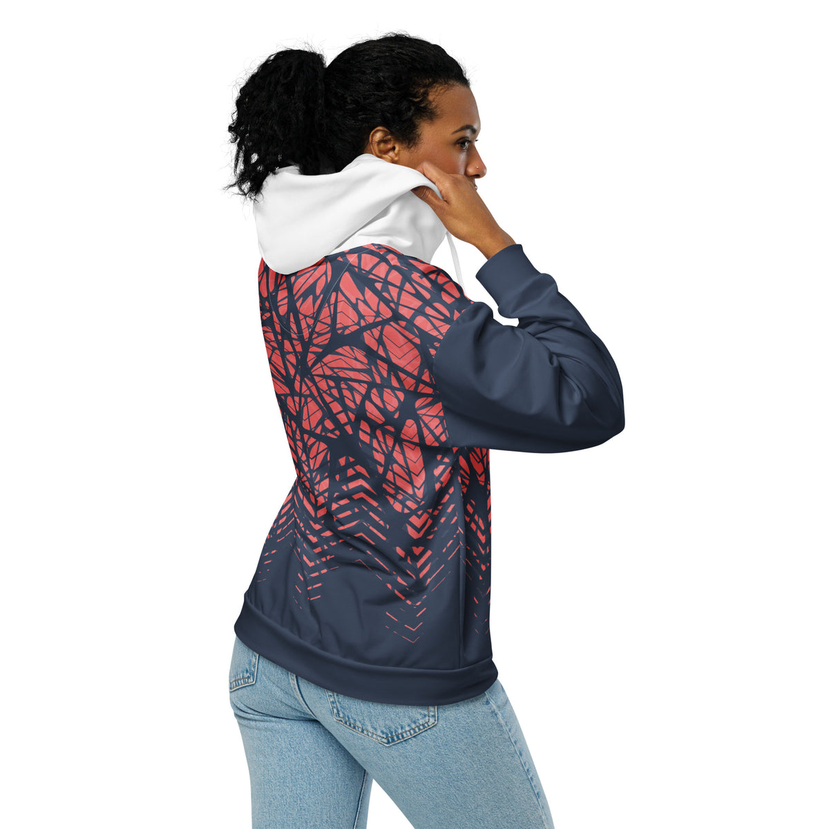 Women’s Abstract Printed Zip-Up Hoodie