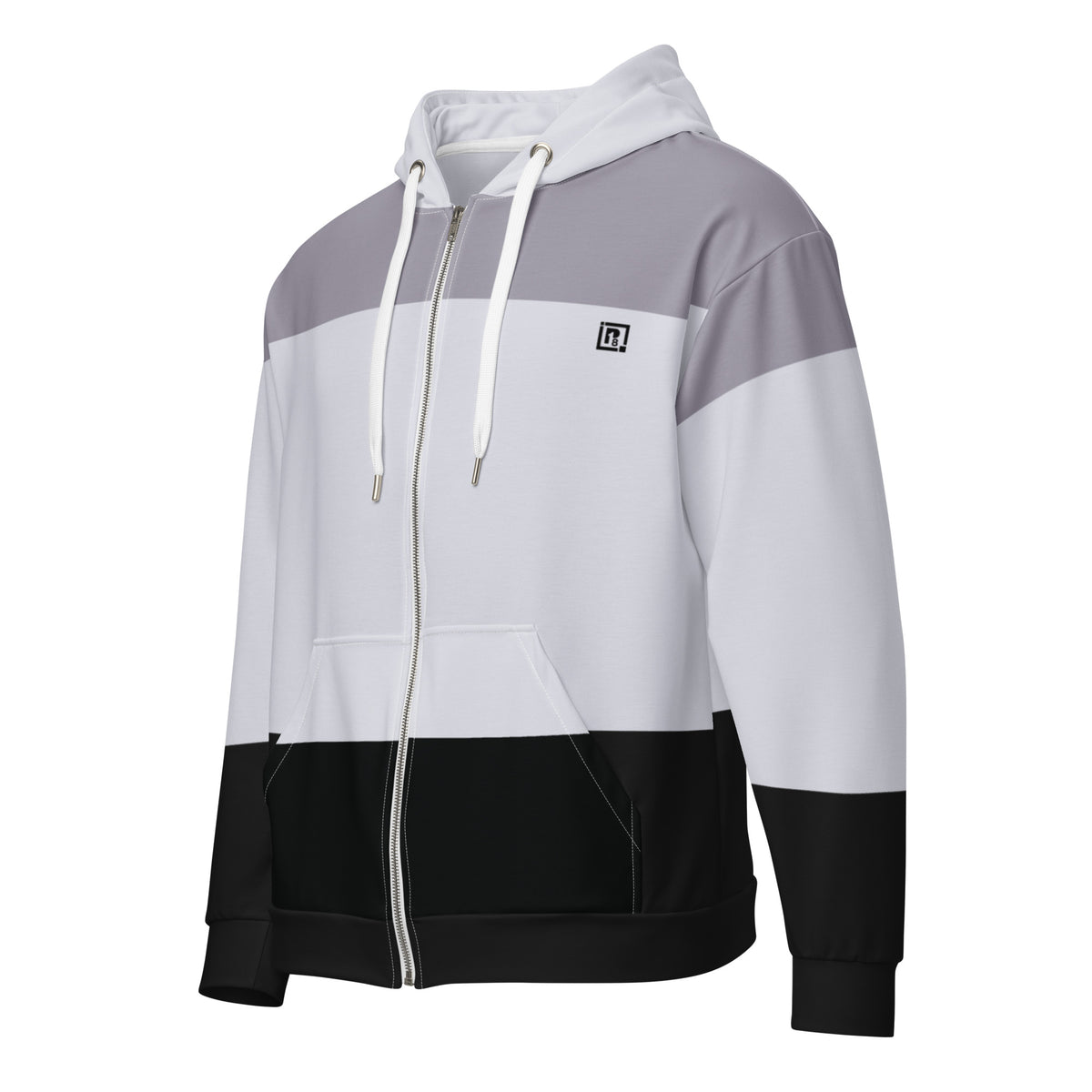 Women’s Monochrome Colorblock Zip-Up Hoodie