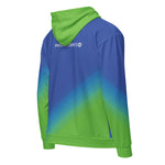 Women’s Blue & Green Sportswear Zip-Up Hoodie
