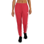 Women's Red Triple-Stripe Joggers