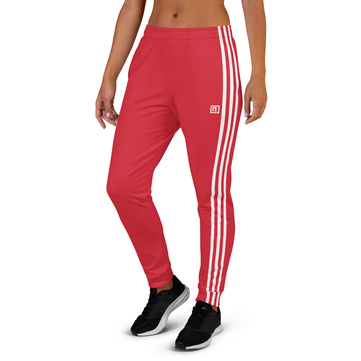 Women's Red Triple-Stripe Joggers