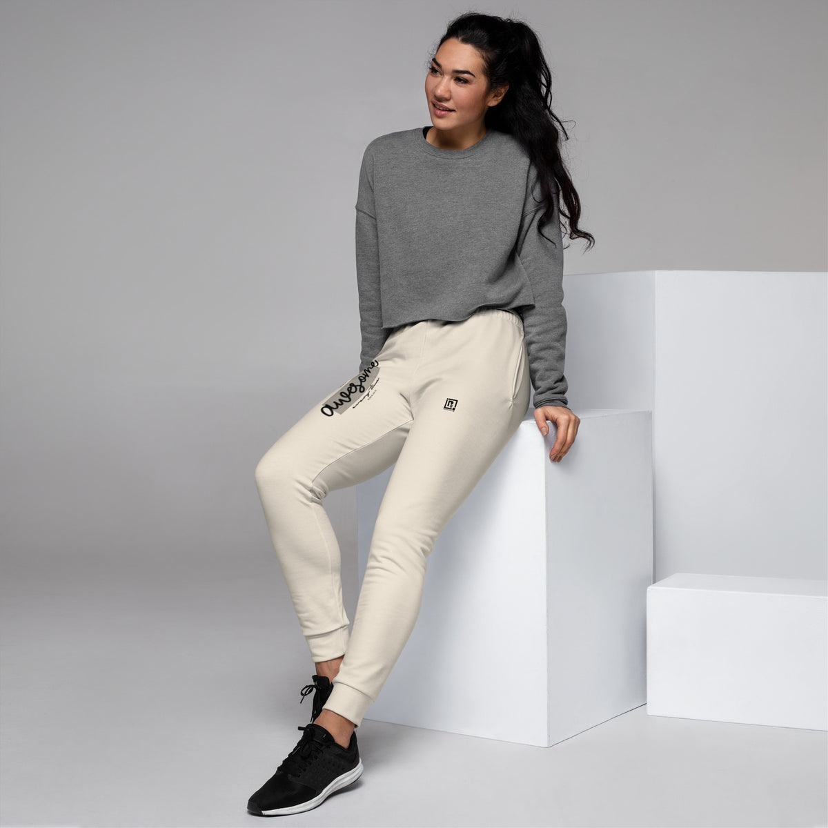 Women’s White Motivational Joggers