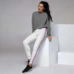Women’s White Joggers with Side Detail