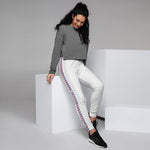 Women’s White Joggers with Side Detail