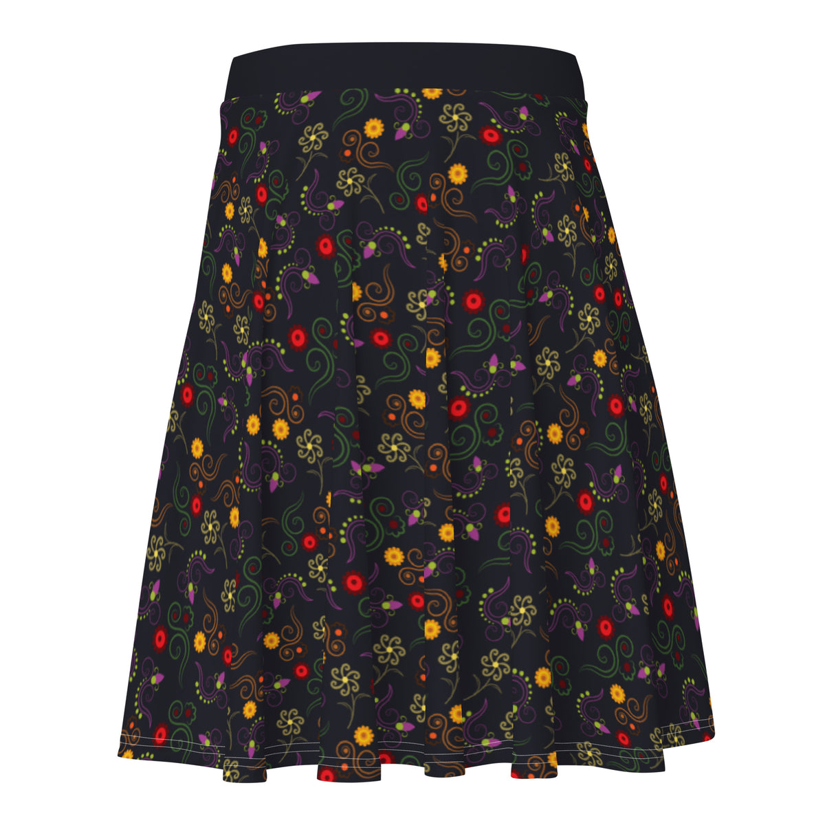 Women's Black Floral Print Skirt