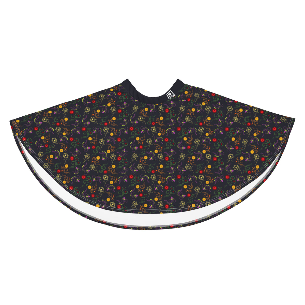 Women's Black Floral Print Skirt