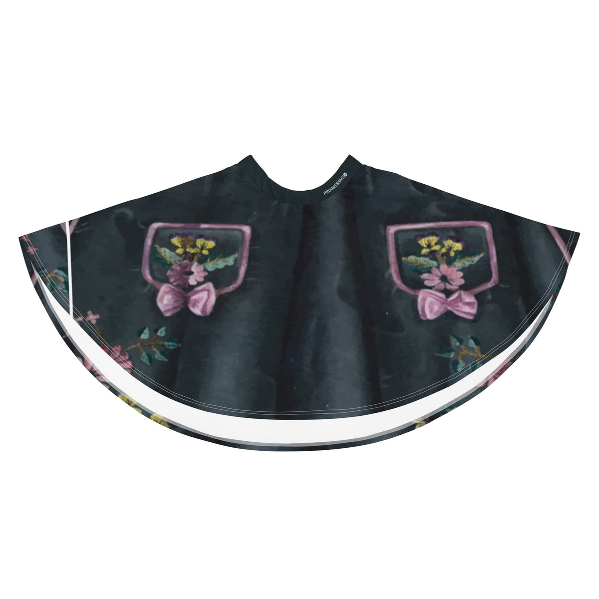 Women's Black Floral Basket Skirt