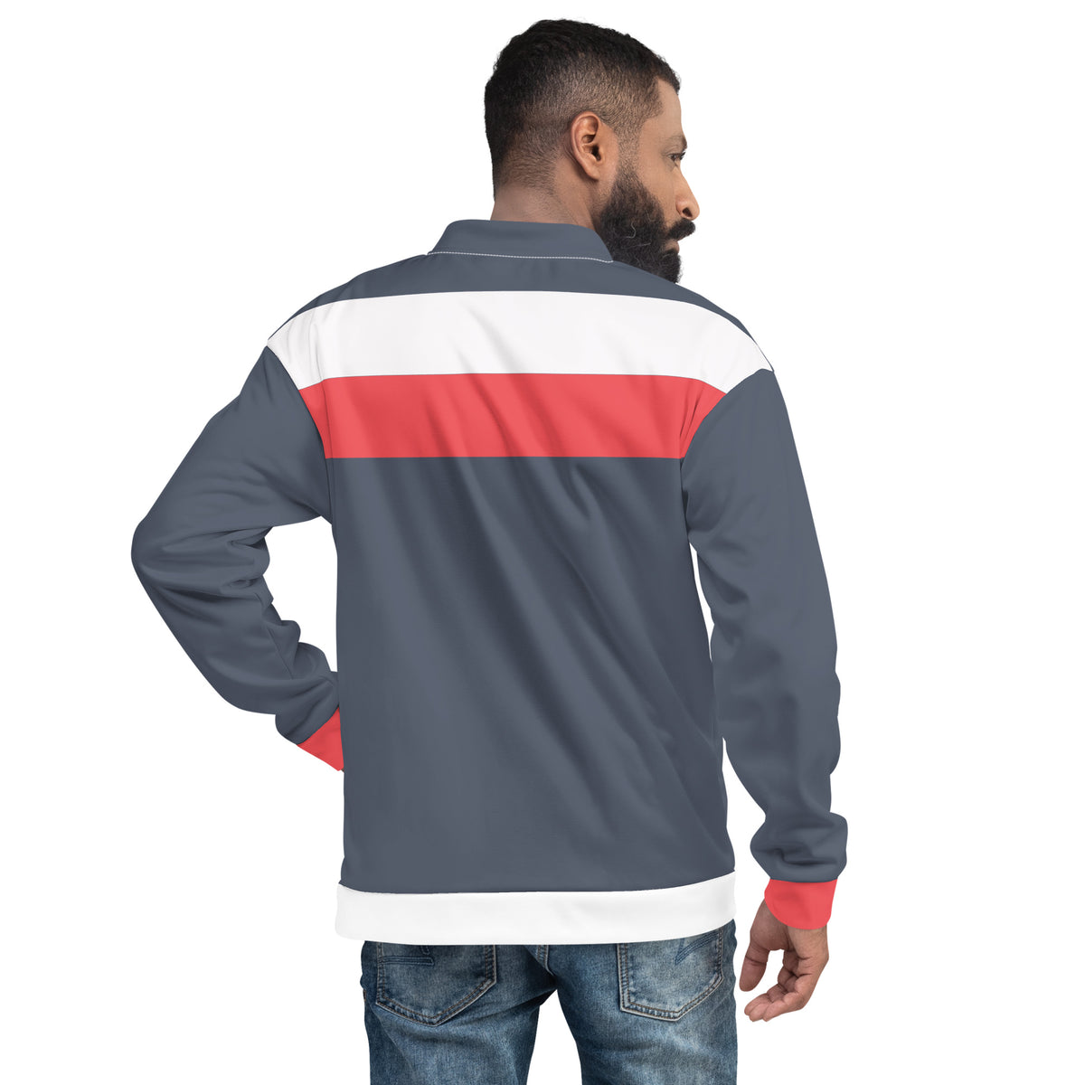 Full Sleeve Color Block Polyester Bomber Jacket